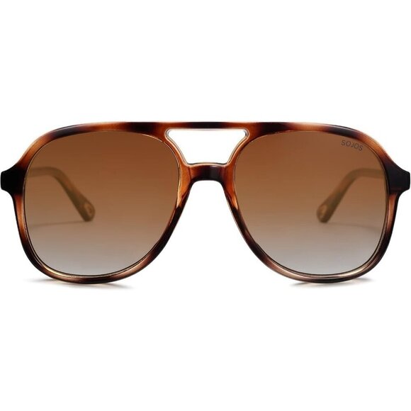 Sojos Retro Square Aviators Women Brown Classic 70s Vintage Trendy Sunglasses - Picture 1 of 5